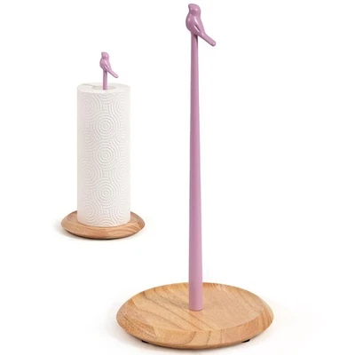 Wooden Paper Towel Holder countertop, Stylish Bird Shaped,Solid Wood Base&Iro... - Image 1 of 4