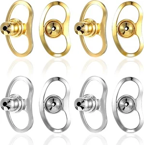8 PIEZAS Reemplazos de respaldos de pendientes de metal para orejas caídas, bloqueo dorado, plateado - Imagen 1 de 7