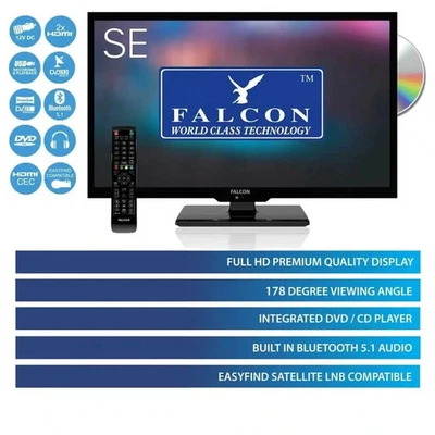 Falcon SE 22″ FHD Camping TV with DVD, Freeview, Freesat, 2 x USB, 2 x HDMI - Image 1 of 4