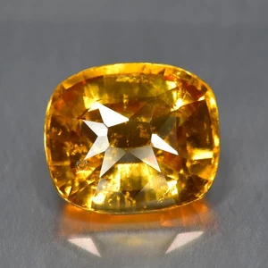 6,61 kt Kissen natürlicher kaiserlich gelblich orange grossulärer Granat - Srilanka Edelstein - Bild 1 von 2