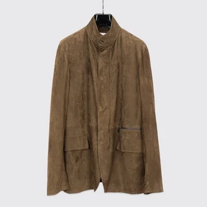 Manto Jacket Size EU54 Men Olive Green Goatskin Suede Lightweight Made in Italy - Picture 1 of 8