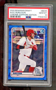 2020 Bowman Draft ALEC BURLESON 1st Chrome Sapphire PSA 10 Cardinals #BD-45