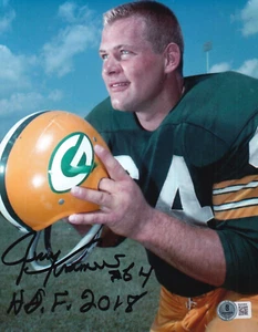 JERRY KRAMER signed (GREEN BAY PACKERS) football 8X10 photo BECKETT BAS BQ83895 - Picture 1 of 1
