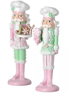 11.5" Pastel Nutcracker Soldier with Candy and Cookie Figure Set of 2 - Picture 1 of 1