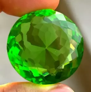 AAA+ 77.05 Ct. Large Green Peridot Round Cut Loose Gemstone for Anniversary Gift - Picture 1 of 9