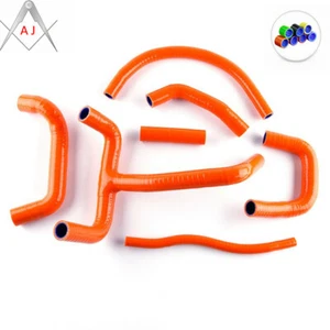 For KTM LC4 620 625 640 660 Silicone Radiator Coolant 3-ply Hoses Kit Orange - Picture 1 of 10