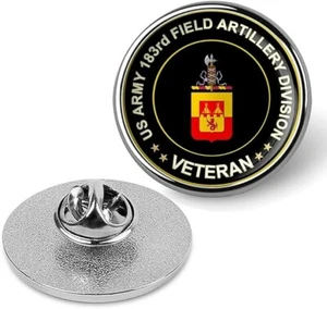 US Army 183rd Field Artillery Division Veteran Tie Suit Shirt Lapel Pin - Silver - Picture 1 of 3