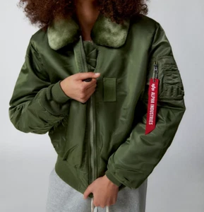 Chaqueta Bombardero de Cuello de Piel Imitada Alpha Industries B15 - Talla L - Nueva con Etiquetas - $200 - Imagen 1 de 3