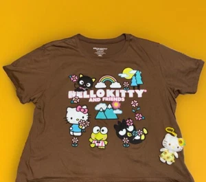 Hello Kitty Friends TShirt Women Size 3X Dangler Sanrio Brown Short Sleeve Shirt - Picture 1 of 9