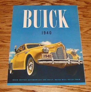 Folleto de ventas plegable Buick 1940 original línea completa 40 Roadmaster Century - Imagen 1 de 2