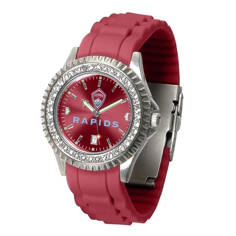 Ladies Colorado Rapids Watch Silcone Band Crystal Bezel Cover