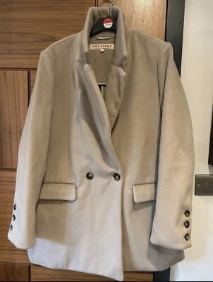 Free People Mari твердый блейзер Peacoat двубортный большого размера пальто L с ЯРЛЫКАМИ новый - Изображение 1 из 4
