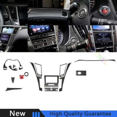 Cubierta completa interior coche vinilo fibra carbono para Infiniti Q50 Q60 14-19 Foto 1 de 4