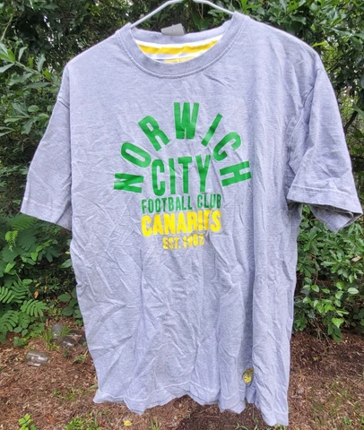 norwich city football soccer canaries gray M tshirt great shape see pics Cover