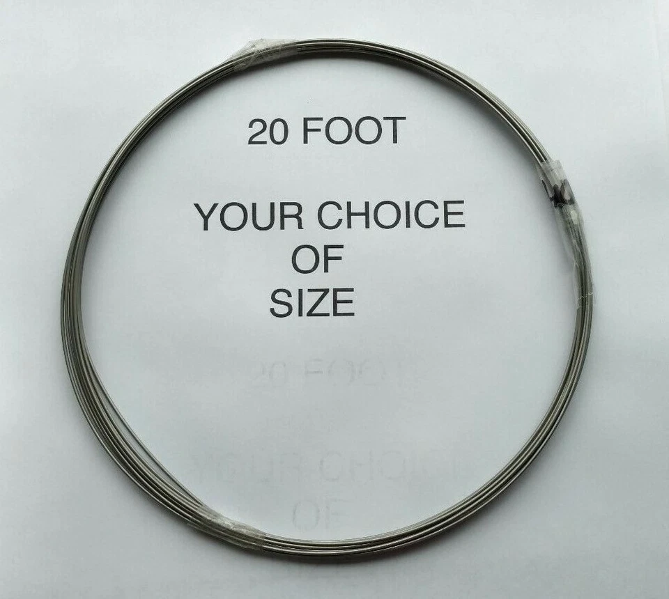 FISHGRUB BLADES 20 foot Stainless steel wire tackle craft lure making spinner wire 8,sz. choices