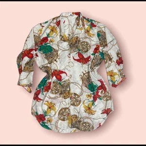 Vintage Silk Graphic Mary McFadden Shirt Dress Medium - Picture 1 of 11