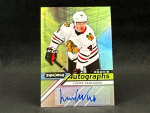 2020-21 UPPER DECK UD SYNERGY LUCAS CARLSSON AR-LC ROOKIE AUTO BLACKHAWKS RC - Picture 1 of 2