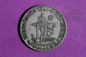 1941 South Africa 1 Shilling Silver Coin #M22571 - Picture 1 of 2