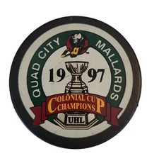 Quad City Mallards Vintage 1997 Colonial Cup Champions Hockey Puck UHL Minors