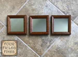 3er Set Vintage Bauernhaus Landhaus Holzrahmen Spiegel eckig 5,25 x 5,25 x 0,75 - Bild 1 von 11