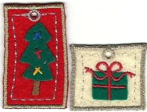 Christmas Tree Present Embroidery Patch Lot - Picture 1 of 1