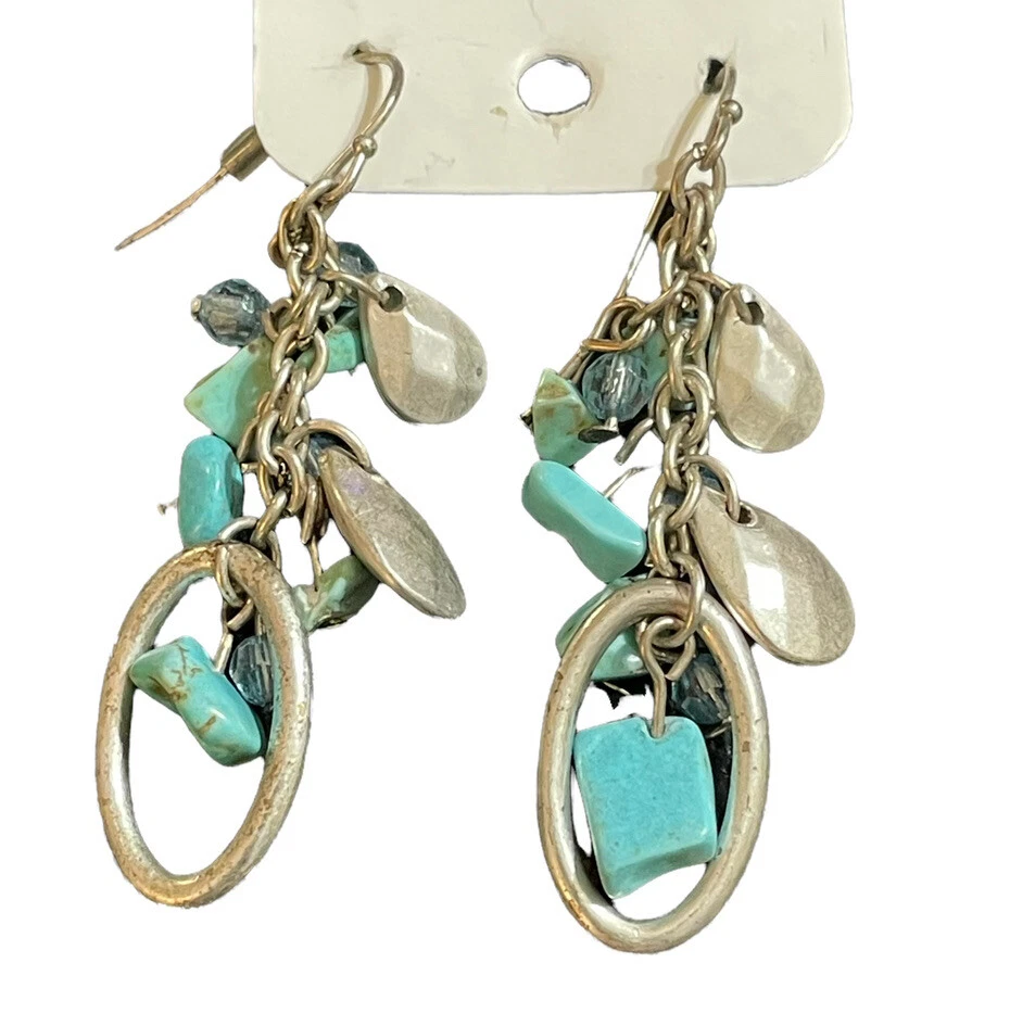 Pendiente Premier Designs Estate COASTAL BREEZE perforado colgante imitación turquesa Foto 1 de 2