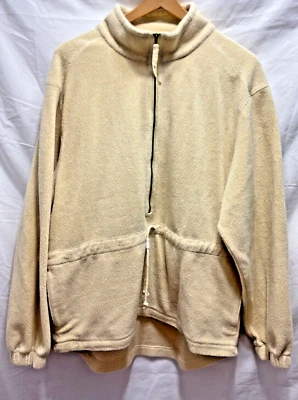 DICKIE WALKER 1/2 Zip Beige Pullover Fleece Pocket Women Size L drawstring waist - Image 1 of 4