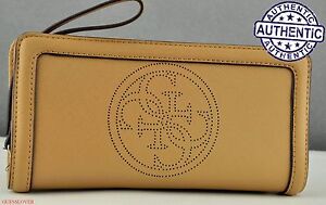 FREE Ship USA Chic SLG Wallet GUESS Limited Perforate Logo Camel Ladies Lovely