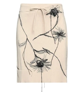 NWT Ballantyne 100% Cotton Short Knitted Beige Skirt Made in Italy IT44 US8 - Picture 1 of 7