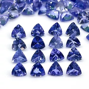25 Pcs Natural Tanzanite 3.4mm Trillion Cut Dazzling Loose Gemstones Wholesale - Picture 1 of 19