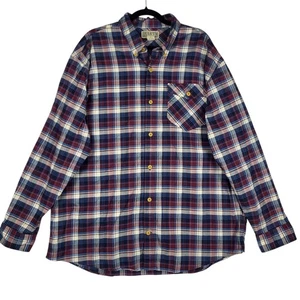 Duluth Trading Button Up Shirt Men's XL Blue Red Plaid Button-Down Collar - Picture 1 of 8