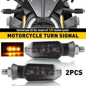 Motorcycle LED Turn Signal Blinker Light Indicator Amber Smoke Fit Honda Suzuki - Picture 1 of 10