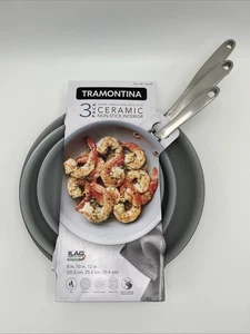Tramontina 3-pack Hard Anodized Aluminum Ceramic Nonstick Fry Pan Skillets Set - Foto 1 di 7