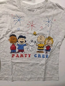 Snoopy Peanuts Party Crew T-Shirt Charlie Brown Woodstock SZ M - Picture 1 of 3