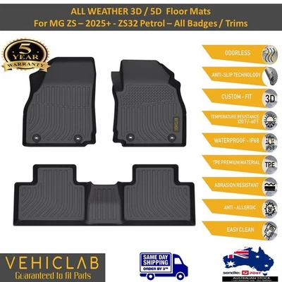 Alfombrillas coche 3D para todo tipo de clima para MG ZS - 2025+ - ZS32 gasolina solamente - diseño AUS Foto 1 de 4