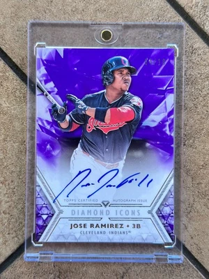 Jose Ramirez 2018 Topps Diamond Icons On Card Auto Purple /10 Guardians - Image 1 of 2
