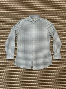 Charles Tyrwhitt Dress Shirt Mens 16/35 Blue Slim Fit Non Iron Cotton Button Up - Picture 1 of 14