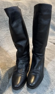 Worthington Womens Flat Heel Below the Knee Boots15” High Black Leather Sz 7 - Image 1 of 4