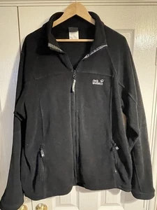 Jack Wolfskin Mens Black Full Zip Fleece Jacket Size Large - Picture 1 of 2