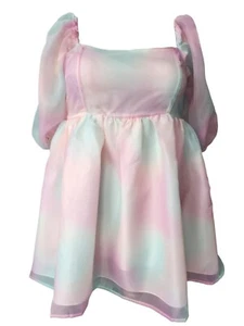Multi coloured baby doll style dress like a Selkie. Max 45" bust. Size 18 UK. - Picture 1 of 7