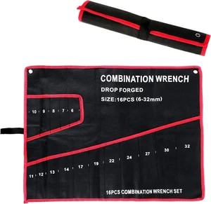 Wrench Roll Up Pouch Wrench Organizer Bag Wrench Tool Holder 16 Pockets - Picture 1 of 11