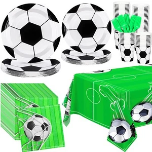 121 Pieces Soccer Party Tableware Set Include Soccer Party Plates And Napkins Cu - Picture 1 of 6