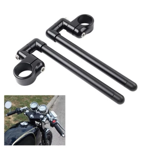43MM Cafe Racer Bars 7/8" 22mm Motorcycle Universal Clip-On Handlebar Fork Tube - Picture 1 of 11