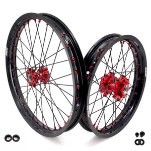 KKE 19/16" Dirt Bike Wheels Rims Fit Surron Light Bee X 2019-2024 E-Bike Red Hub - Foto 1 di 15