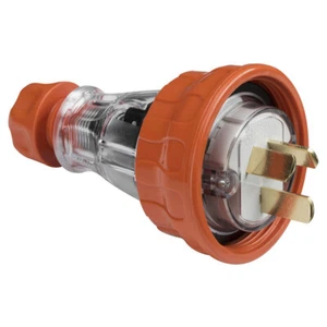 Clipsal 56 Series Flat 3 Pin 20A Straight Plug Electric Orange | 56P320F-EO - Picture 1 of 1