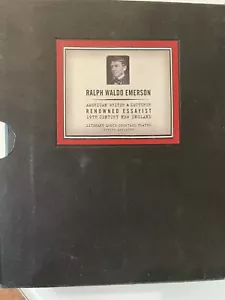 Restoration Hardware -Ralph Waldo Emerson Literary Quote Cocktail Plates -4 set - Picture 1 of 10