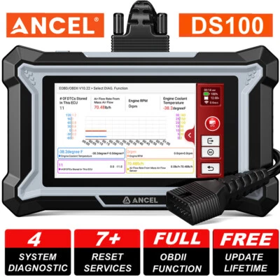 ANCEL DS100 OBD2 Escáner ABS SRS TCM Lector de Código de Motor Herramienta de Escaneo de Diagnóstico de Automóvil Foto 1 de 4