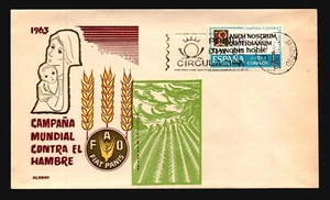 Spain 1963 Fight Hungar FDC / Alonso Painted / UA - L3670 - Picture 1 of 2