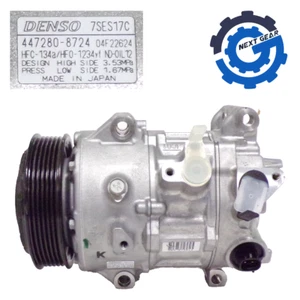 Denso A/C Compressor w/ Clutch 2013-23 Toyota Camry RAV4 447280-8724 7SES17C - Picture 1 of 5