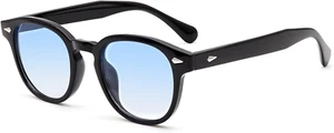 Occhiali Da Sole Sportivi Vintage Anni '70 Rotondi UV400 in Stile Depp per Uomo - Foto 1 di 12